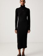 Tommy Jeans рокля от памук с еластан черна DW0DW23320