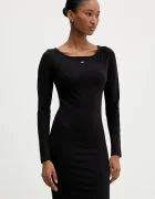 Tommy Jeans Рокля в черно къса с кройка по тялото DW0DW21493
