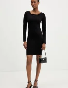 Tommy Jeans Рокля в черно къса с кройка по тялото DW0DW21493
