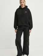 Tommy Jeans суичър с качулка дамски от памук черен DW0DW19414
