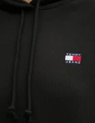 Tommy Jeans суичър с качулка дамски от памук черен DW0DW19414