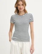 Tommy Jeans тениска basic дамска от памук с еластан сива DW0DW17383