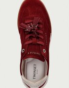 Twinset маратонки дамски от велур червени 262TCP090