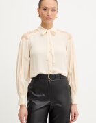 Twinset Риза дамска в бежово със стандартна кройка с класическа яка 261TP2591