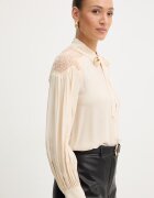 Twinset Риза дамска в бежово със стандартна кройка с класическа яка 261TP2591