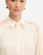Twinset Риза дамска в бежово със стандартна кройка с класическа яка 261TP2591