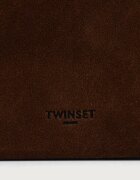 Twinset шопинг чанта дамска от кожа кафява 262TD8230