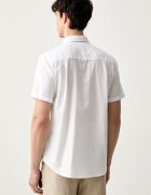 U.S. Polo Assn. риза мъжка с добавен лен LINEN BLEND SS бяла MUP3254
