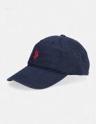U.S. Polo Assn. шапка с козирка мъжка от памук OUTLINE DHM WASHED CASUAL тъмносиня MUP3426
