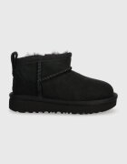 Ugg апески за деца от велур CLASSIC ULTRA MINI черни 1130750T