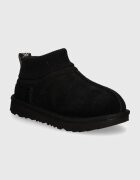 Ugg апрески зимни обувки за деца от велур CLASSIC ULTRA STRETCH CUFF черни 1157702T