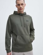 Under Armour Спортен суичър в зелено с качулка с изчистен дизайн