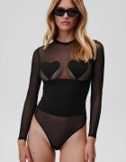 Undress code Боди Bed of Roses Bodysuit Thong в черно от полупрозрачна материя с изчистен дизайн