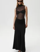 Undress code Пола Eclipse Skirt в черно дълга разкроена 889