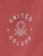 United Colors of Benetton Детски памучен суичър в розово с десен 3J70G503N