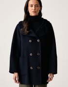 United Colors of Benetton палто дамско с вълна тъмносиньо 28F7DN0AL