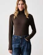 United Colors of Benetton поло дамско от вълна кафяво 1P02D2348