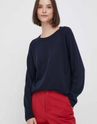 United Colors of Benetton Пуловер с вълна в тъмносиньо от лека материя