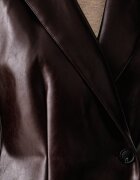United Colors of Benetton сако с двуредно закопчаване дамско от имитация на кожа кафяво 2UDYDW03Y