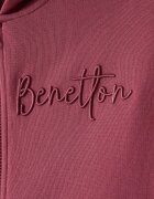 United Colors of Benetton суичър с цип и качулка за деца от памук розов 3J68C506D