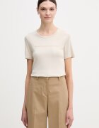 United Colors of Benetton тениска дамска от памук бежова 3GA8E16A2