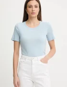 United Colors of Benetton тениска дамска от памук синя 3GA8E16A2