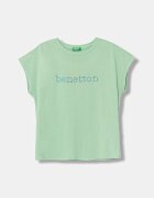 United Colors of Benetton тениска за деца от памук зелена 3I1XC10TT