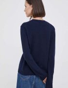 United Colors of Benetton Вълнена жилетка в тъмносиньо от лека материя