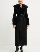 Versace Jeans Couture Палто с вълна в черно 79HAT413 N0539