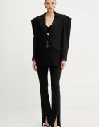 Versace Jeans Couture Панталон в черно с разкроени краища с висока талия 79HAA103 J0092