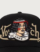Von Dutch шапка с козирка от памучна материя черна VD/0/CAS2/LOVE/NR