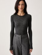 Weekend Max Mara блуза с дълги ръкави дамска с вълна WKDPATTO сива 2625946022600