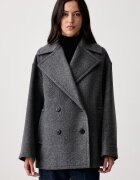 Weekend Max Mara палто дамско от вълна WKDALPE сиво 2625086032600