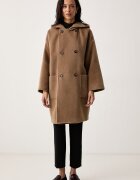 Weekend Max Mara палто дамско с вълна WKDTROPICO кафяво 2625016052600