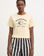 Weekend Max Mara Памучна тениска BORA дамска в жълто 2615971042600