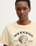 Weekend Max Mara Памучна тениска BORA дамска в жълто 2615971042600