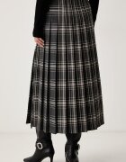 Weekend Max Mara плисирана пола с вълна WKDPRISMA сива на каре 2625106092600