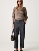 Weekend Max Mara пуловер дамски от вълна WKDALBEN кафяв 2625366132600