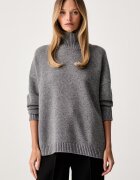 Weekend Max Mara пуловер с ниско поло дамски от вълна WKDBORGIA сив 2625366142600