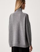 Weekend Max Mara пуловер с ниско поло дамски от вълна WKDBORGIA сив 2625366142600