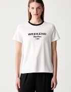 Weekend Max Mara тениска дамска от памук WKDEDISON бяла 2625976041600