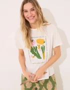 women'secret Памучно горнище на пижама с къси ръкави