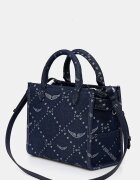 Zadig&Voltaire Чанта ANGEL TOTE XS DENIM MONOGRAM в тъмносиньо LWBA04269
