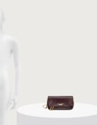 Zadig&Voltaire чанта crossbody дамска от кожа ROCK NANO GRAINED LEATHER бордо LWBA03975