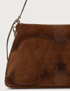 Zadig&Voltaire чанта crossbody дамска от велур JIM кафява LWBA04416