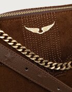 Zadig&Voltaire чанта crossbody дамска от велур JIM кафява LWBA04416