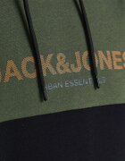 JACK&JONES Colourblock Logo Hoodie Green