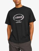 JACK&JONES Jcolido Aop Front Print Tee SS Crew Neck Black