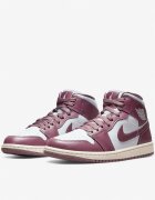 Nike Air Jordan 1 Mid Shoes Mauve/White