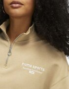 Puma Team Womens Half-Zip Sweatshirt Beige